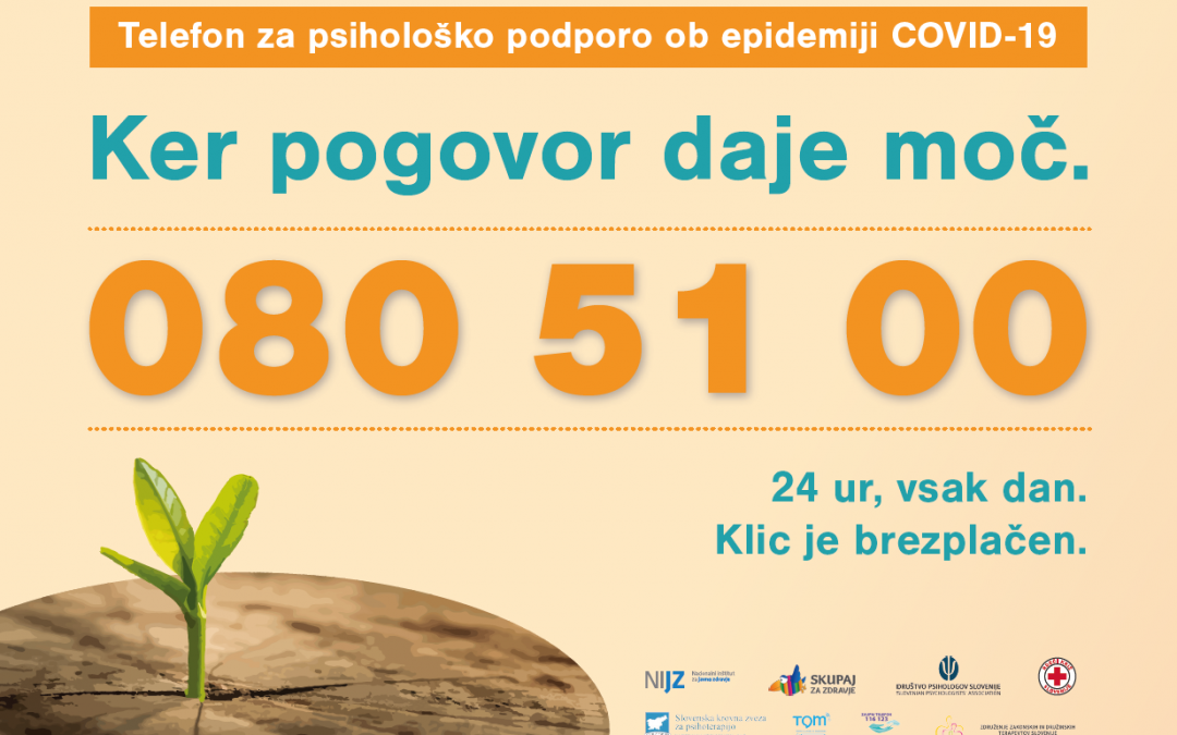 PONOVNO JE ZAŽIVEL TELEFON ZA PSIHOLOŠKO PODPORO OB EPIDEMIJI COVID-19